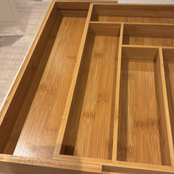 Bamboo silverware, organizer, expandable large - Picture 5 of 7